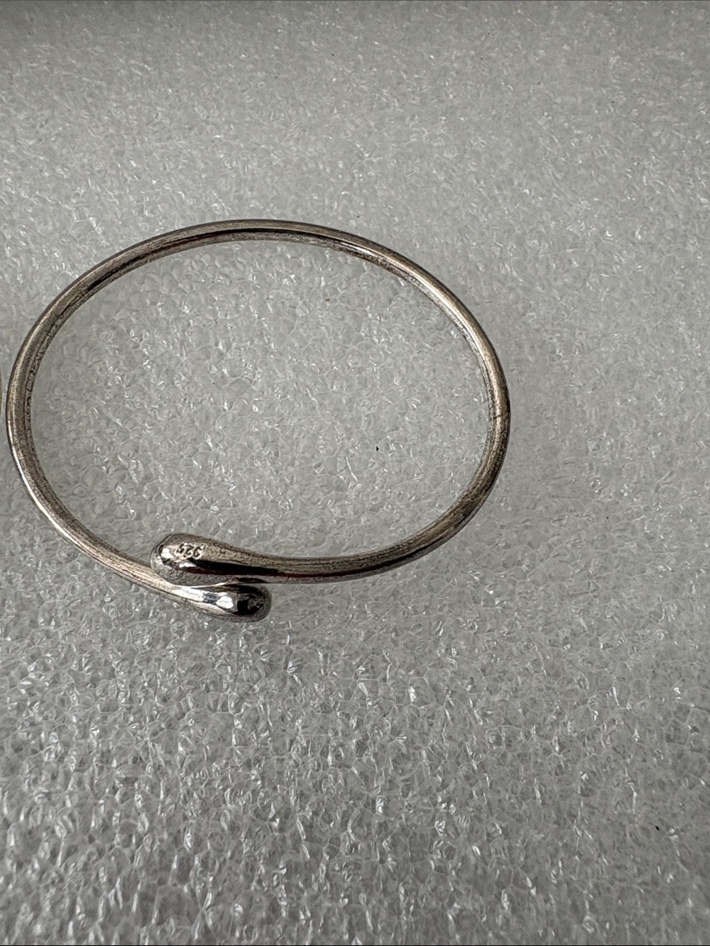 Sterling Silver Open-Ended Snake-Head Bangle Bracelet - Silver